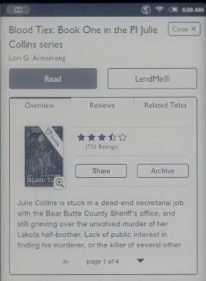 Nook Simple Touch GlowLight настройки чтения