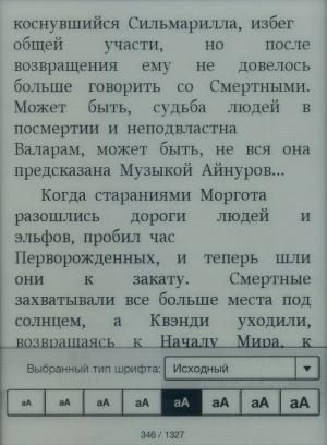 шрифт Электронная книга Sony Reader PRS-T1 - шрифт