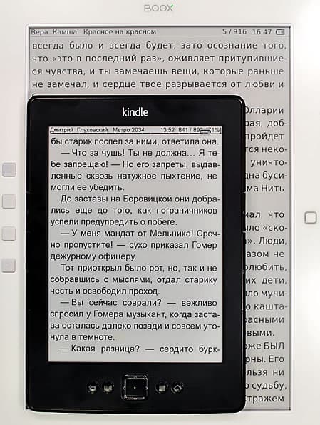 Сравнение экранов Kindle 5 и Onyx Boox M92SM Titan Onyx Boox M92SM Titan