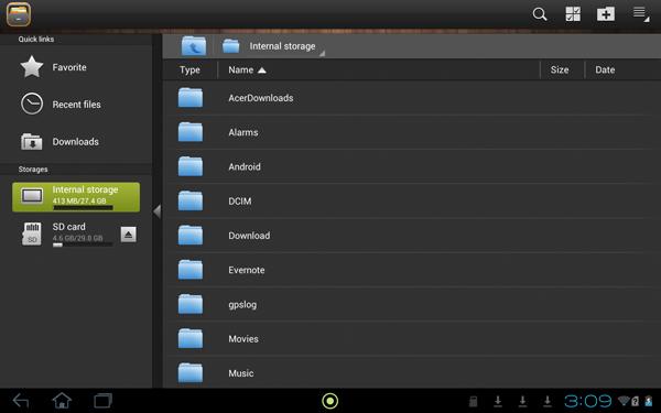 Android 4.0 на планшете Acer Iconia Tab A701
