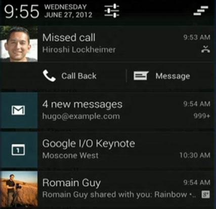 Уведомления на Android 4.1 Jelly Bean