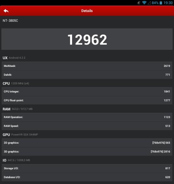 Производительность планшета Iconbit Nettab Skat 3G Quad