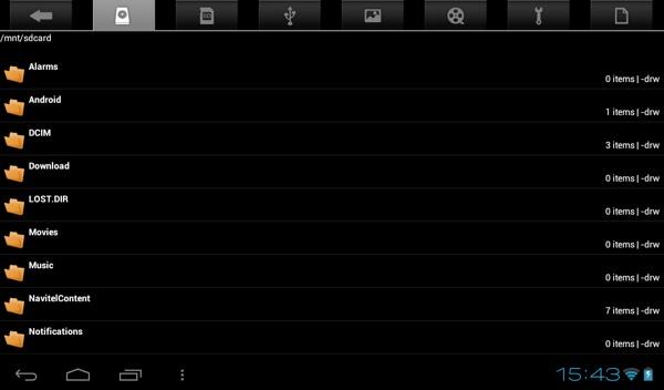 ES File Explorer на планшете M-Way MD-007