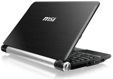MSI Wind U160MX, вид сзади