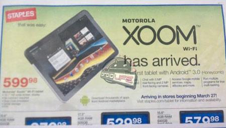 ... а Motorola Xoom Wi-Fi — 27 марта