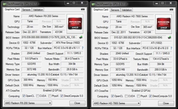 Radeon R9 280X + Radeon HD 7970