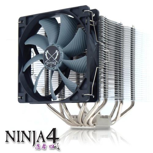 Конструкция процессорного охладителя Scythe Ninja 4 включает шесть тепловых трубок