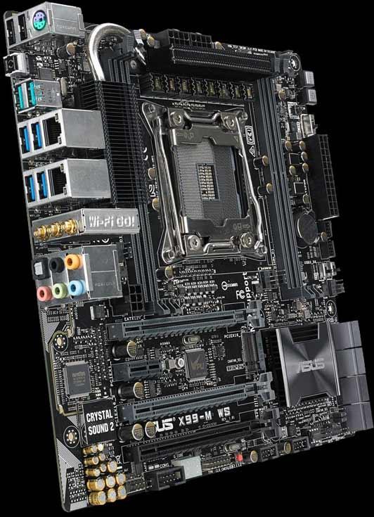 Системная плата Asus X99M-WS типоразмера microATX предназначена для рабочих станций