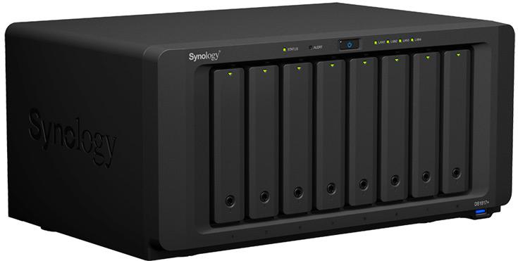 Модели Synology DiskStation DS1517+ и DS1817+ поддерживают подключение до двух блоков расширения DX517