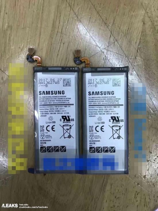 Опубликованы фотографии аккумулятора смартфона Samsung Galaxy Note 8 емкостью 3300 мА•ч