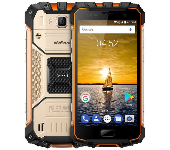 Смартфон Ulefone Armor 2, оснащенный 6 ГБ ОЗУ и аккумулятором емкостью 4700 мА•ч, работает при температуре от -40 до 80 °С