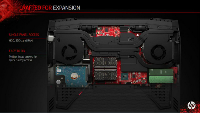 Игровой ноутбук HP Omen X позволяет легко модернизировать начинку и заниматься разгоном
