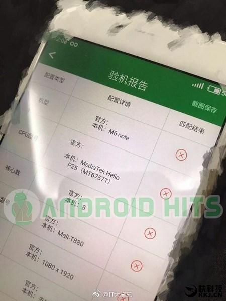 Смартфон Meizu M6 Note наделят SoC Helio P25