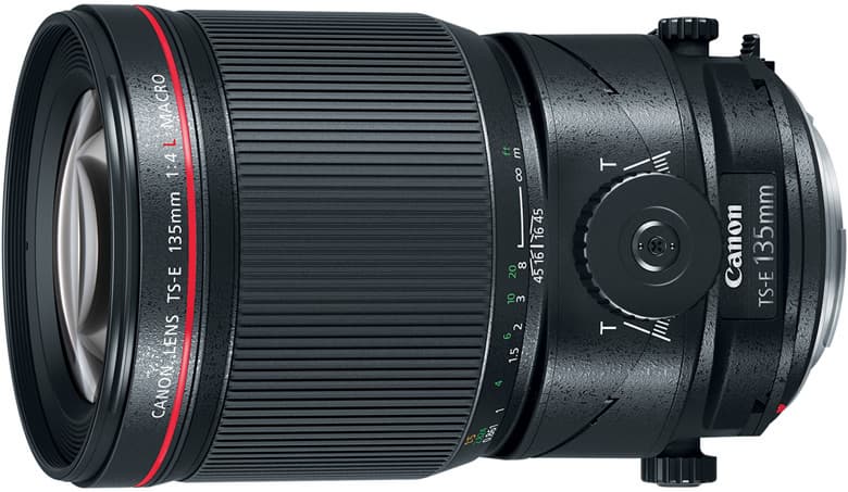 Любой из объективов Canon TS-E 50mm f/2.8L Macro, TS-E 90mm f/2.8L Macro и TS-E 135mm f/4L Macro стоит $2199