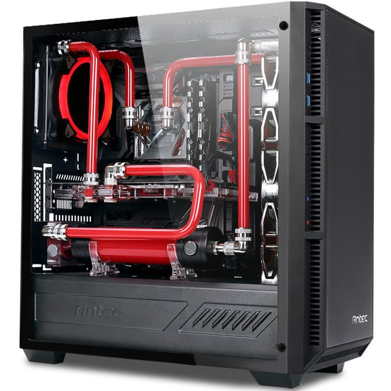 Боковая панель корпуса Antec Performance P8 изготовлена из закаленного стекла