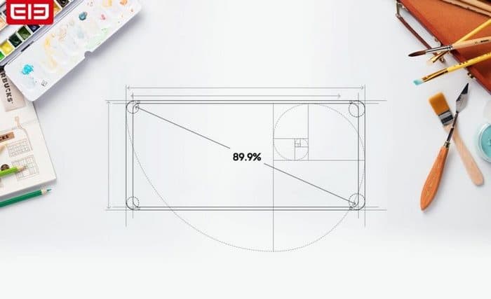 Экран смартфона Elephone S9 занимает 89,9% площади лицевой панели