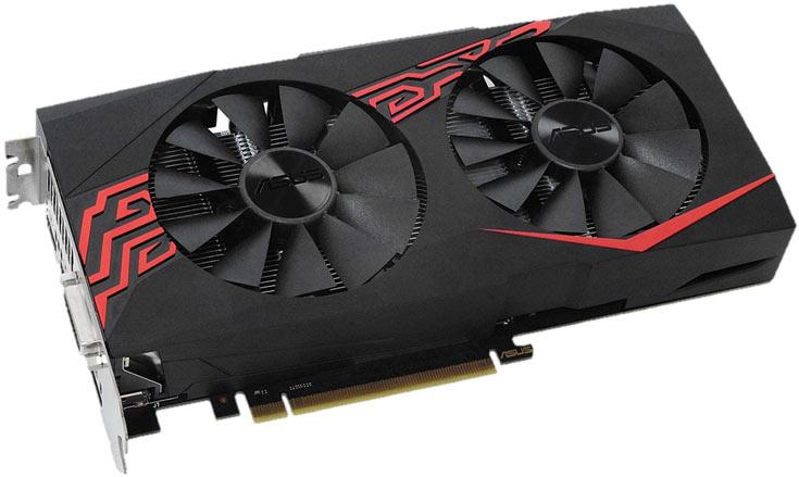 Конструкция системы охлаждения Asus Expedition GTX 1070 включает два вентилятора