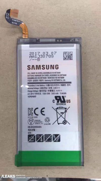 Фотографии аккумуляторов Samsung Galaxy S8 и Galaxy S8+ подтверждают их емкость