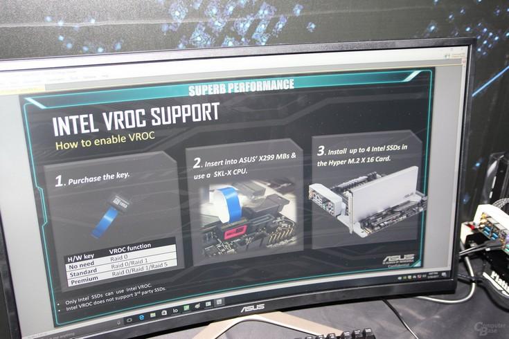 Asus и Intel показали реализацию технологии VROC