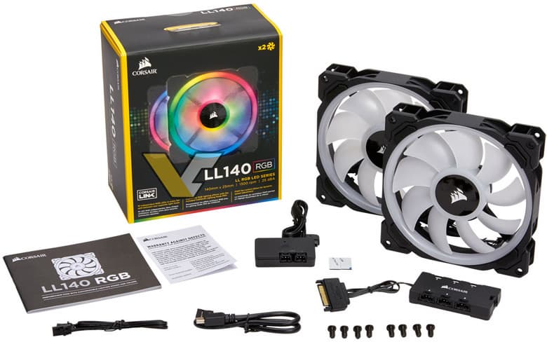 Подсветка вентиляторов Corsair LL140 RGB и LL120 RGB включает две ленты по восемь светодиодов