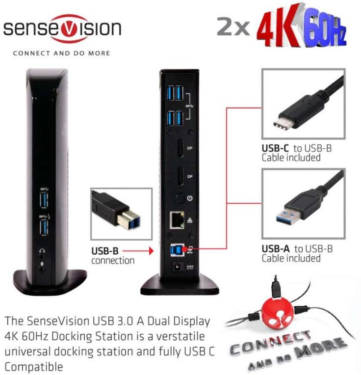Стыковочная станция Club 3D CSV-1460, подключаемая по USB 3.0, поддерживает два монитора 4K