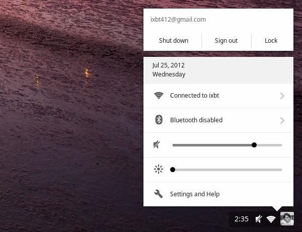 Скриншот Chrome OS