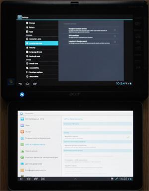 настройки сервисов геолокации в Android 4.0 и 3.0