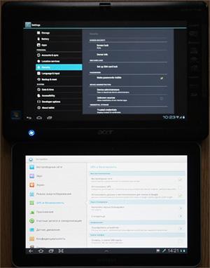 настройки безопасности в Android 4.0 и 3.0