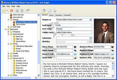 Контакты в Info Angel