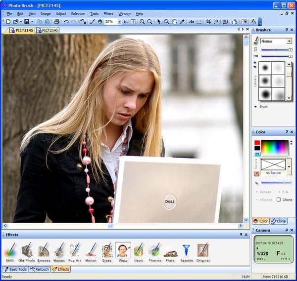 Автоматическая корректировка яркости и контраста в Photobrush