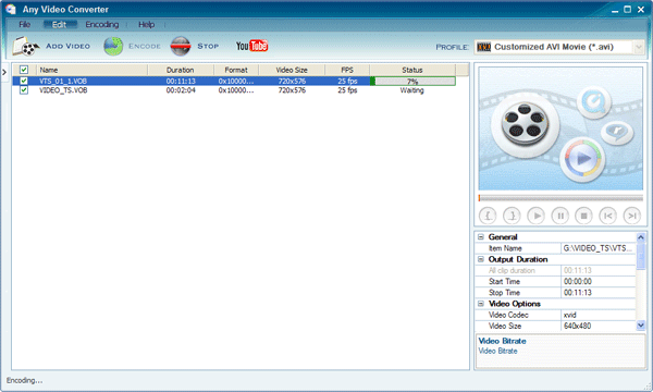 Рабочее окно Any Video Converter
