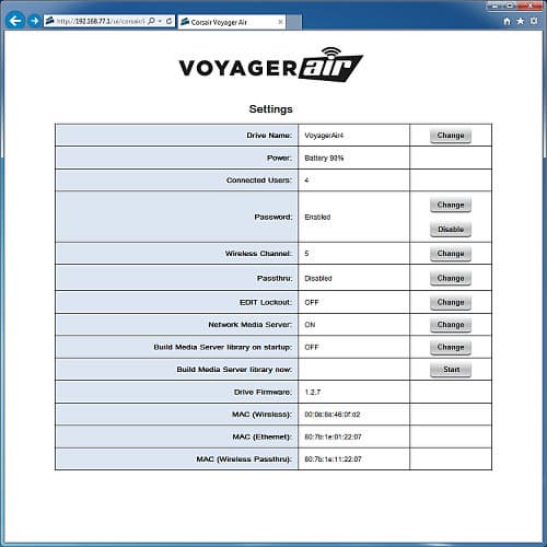 веб-интерфейс Corsair Voyager Air веб-интерфейс Corsair Voyager Air