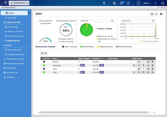 Virtualization Station в QNAP TVS-863+ Virtualization Station в QNAP TVS-863+