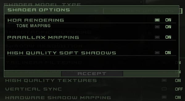 Shader options